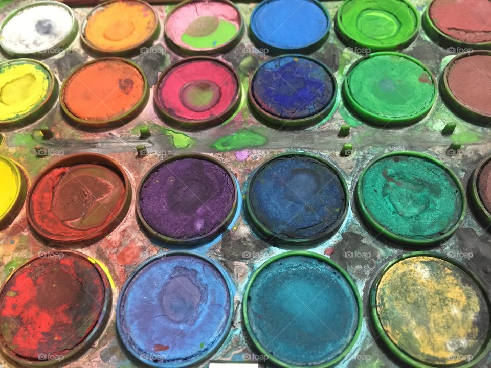 Multi colored water colors