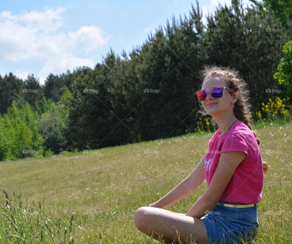 girl smiling happiness outdoor