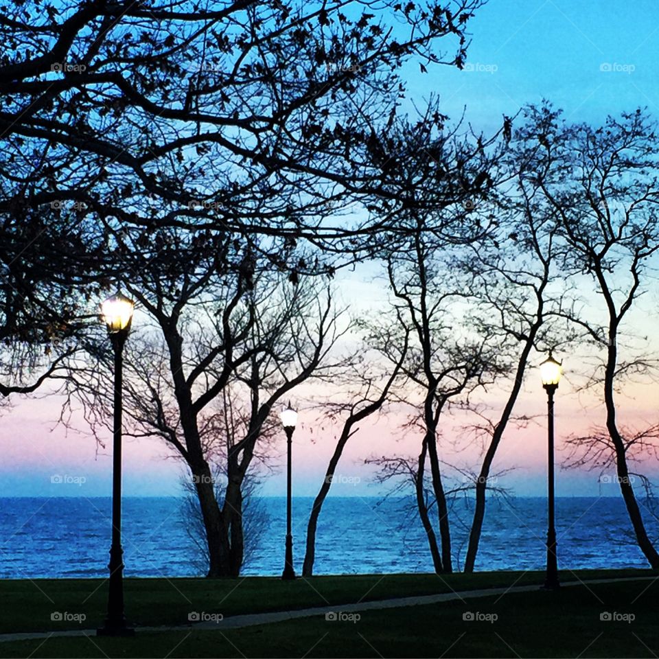 Lake Michigan twilight.