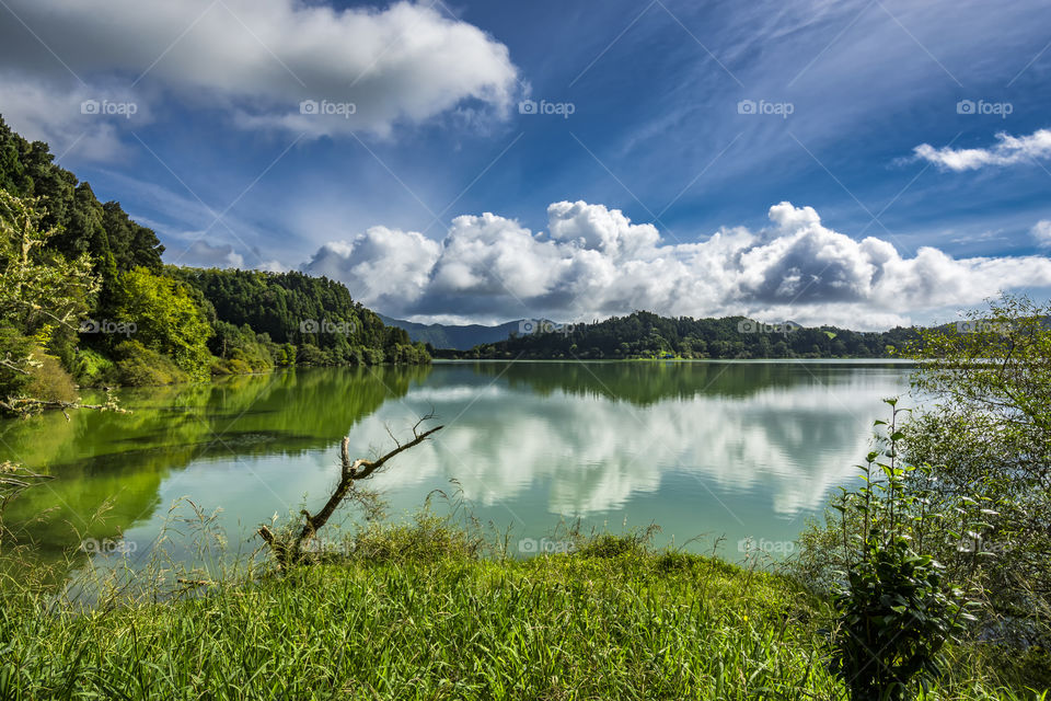 Green Waters of Lagoa das Furnas, Sao Miguel, Azores, Portugal