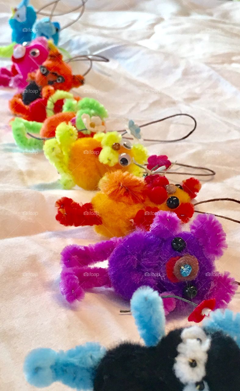 Tiny rainbow ornaments