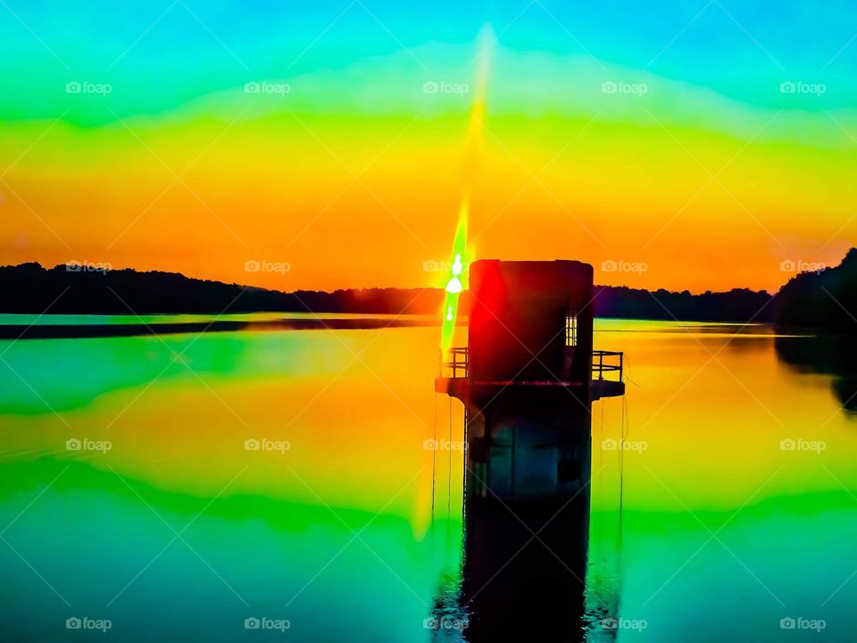 sunrise over the water