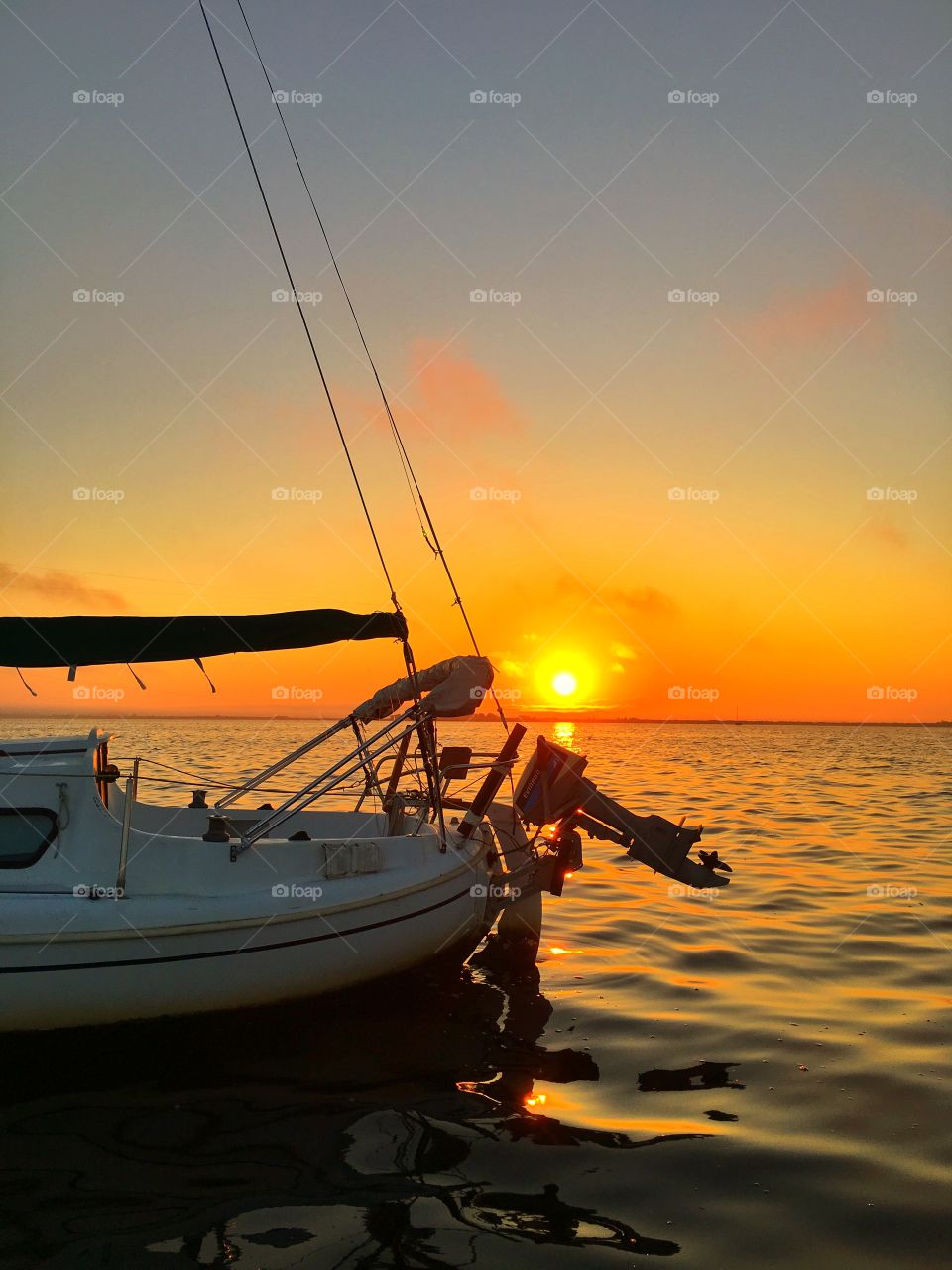 Sunset, Boat, Sea, Water, Ocean