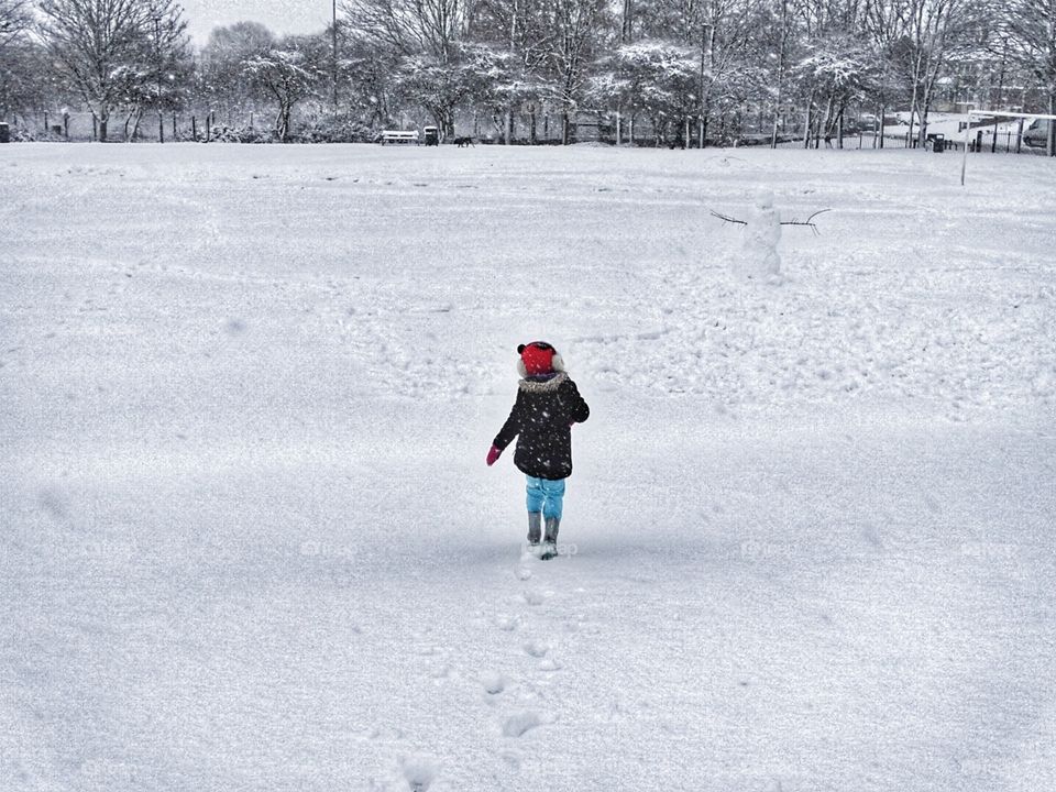 running in fresh snow