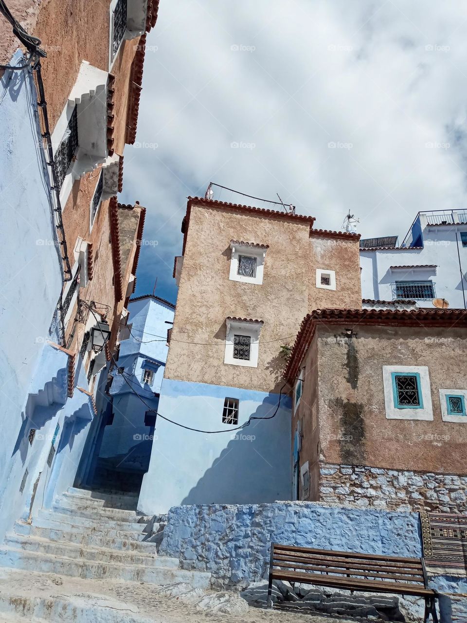 Ancien building in chefchaouen city of morocco