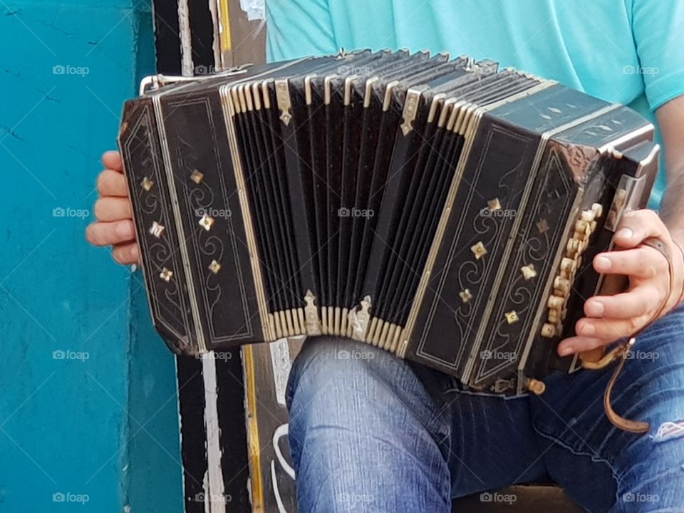 musician at work playing concertina