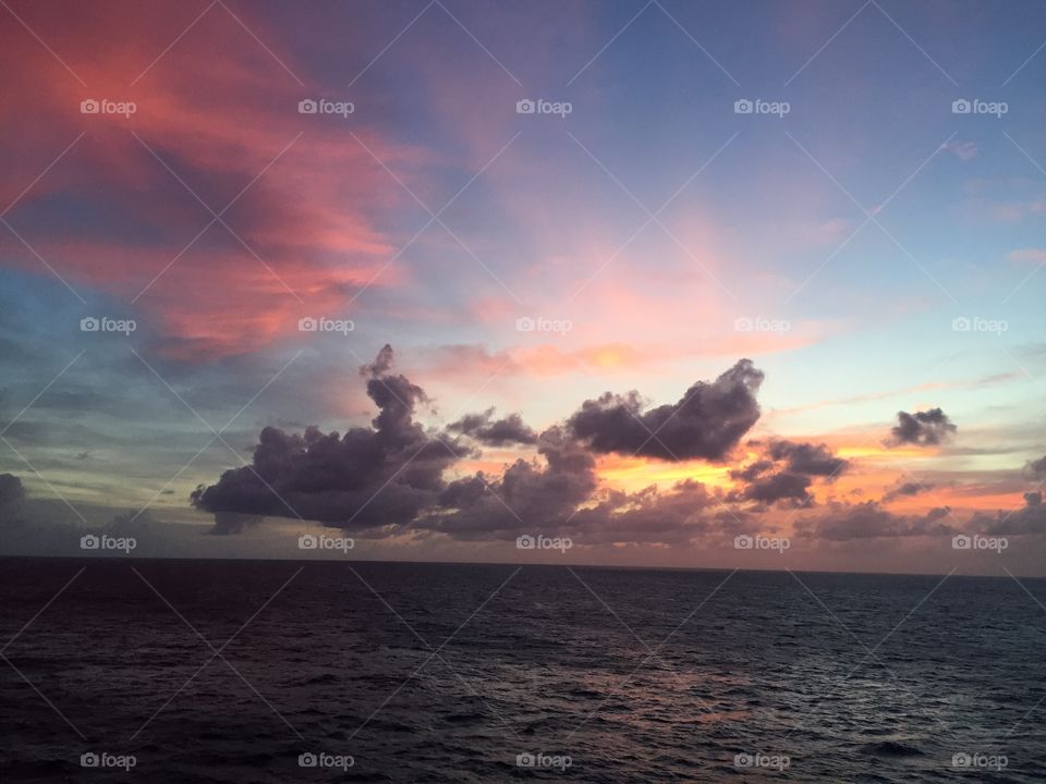 Amazing sky above the ocean 