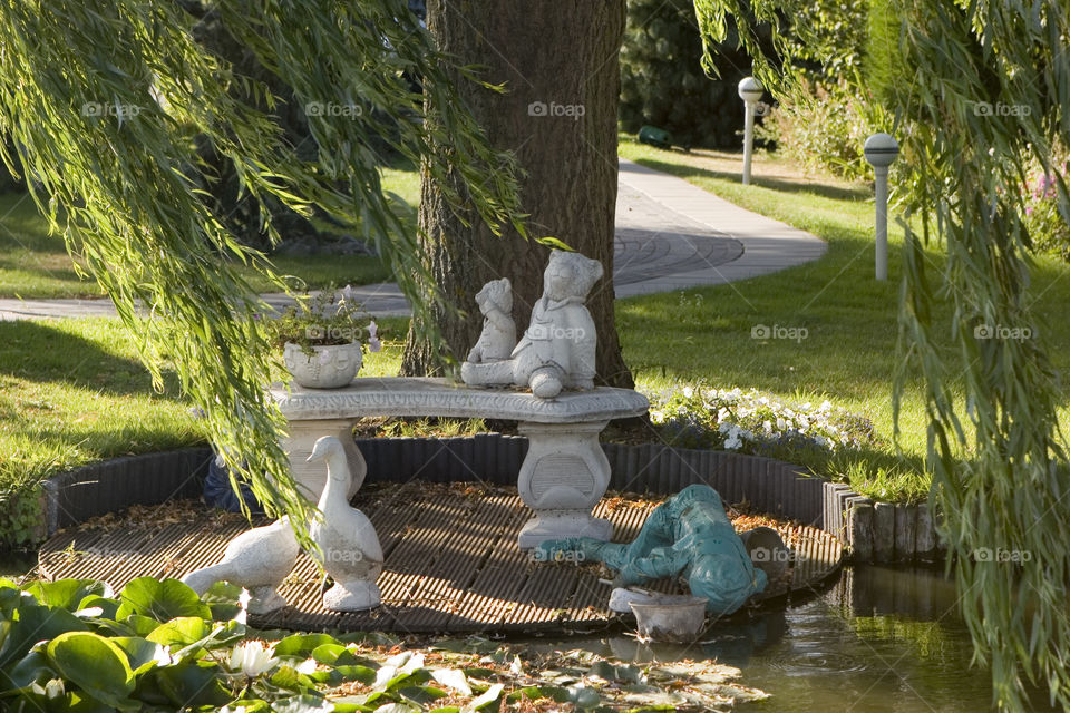 Garden, Water, Tree, Park, Flower