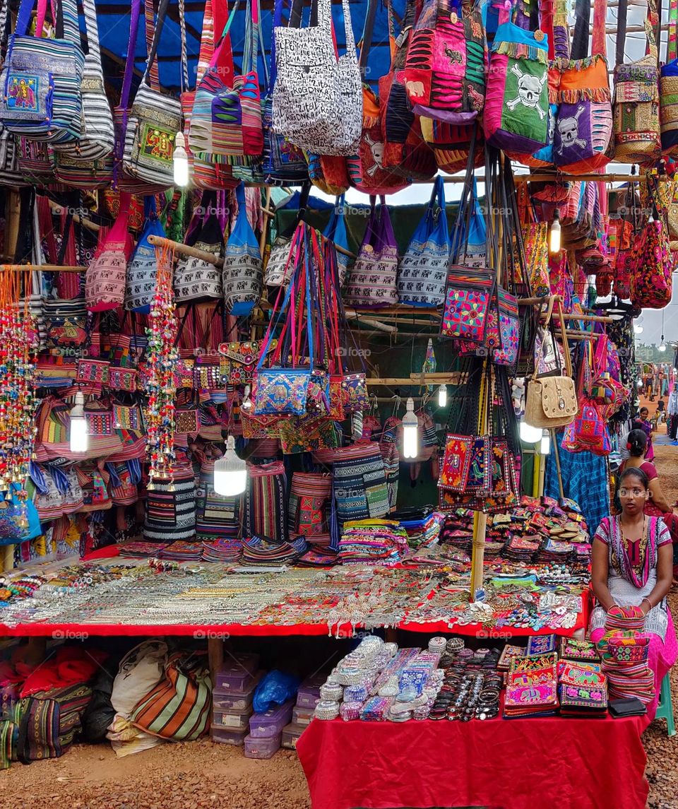 Woman Selling bags on the streets