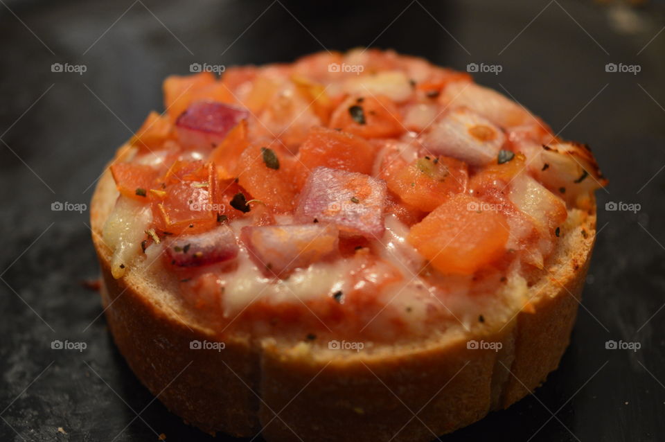 orange mini pizza