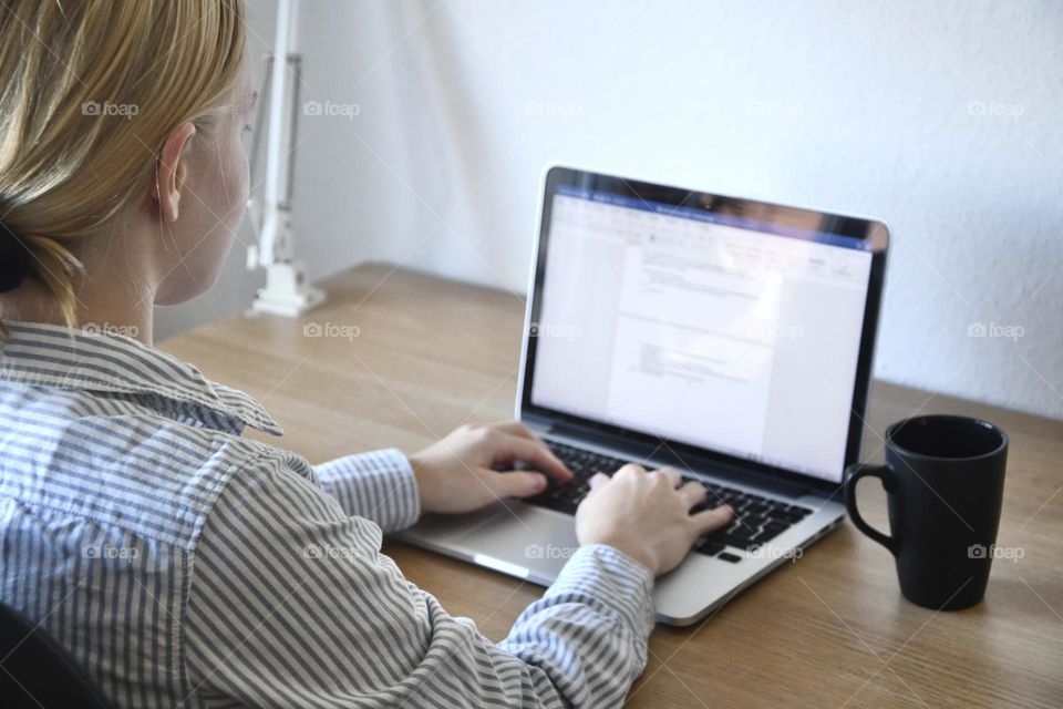 Woman working at desk