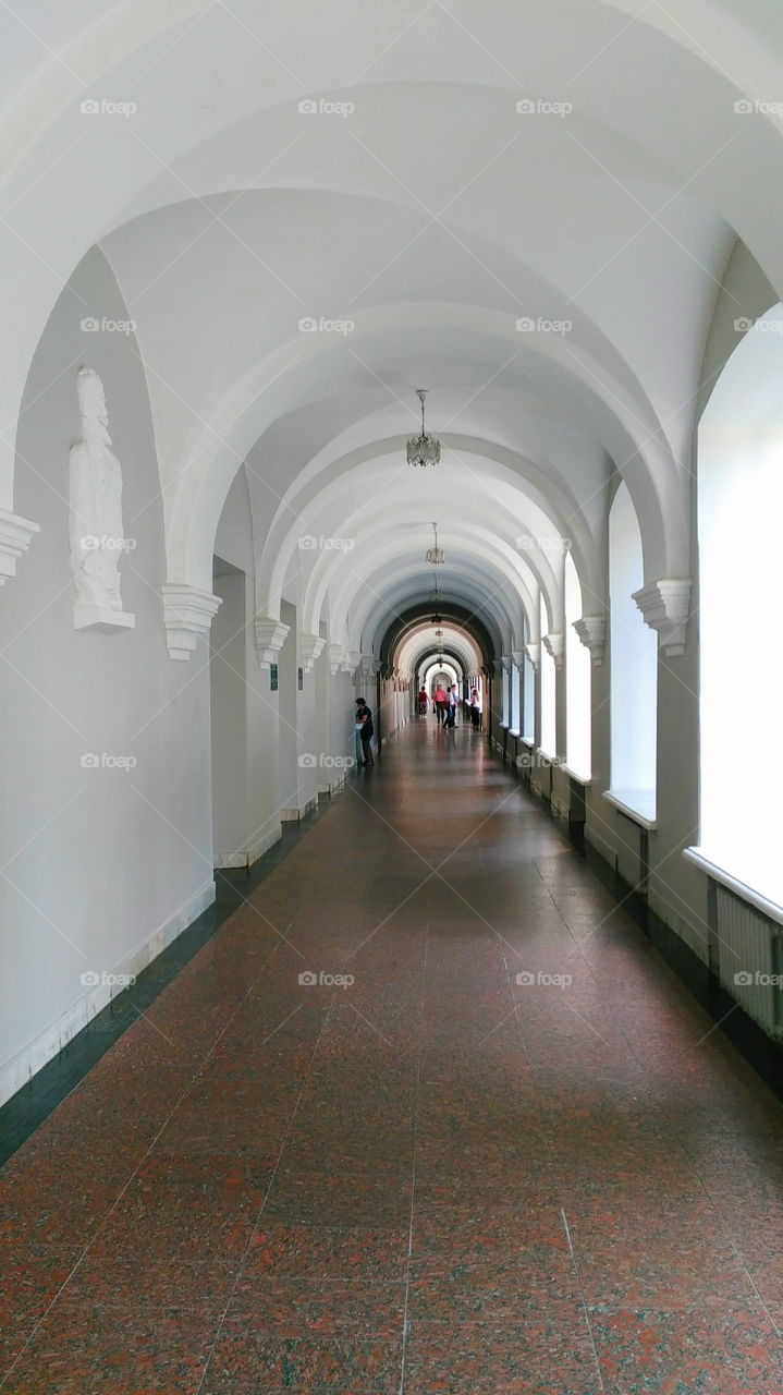 long corridor in the building