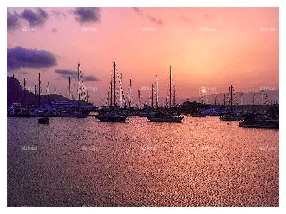 sunset on the island of São Vicente, Cape Verde