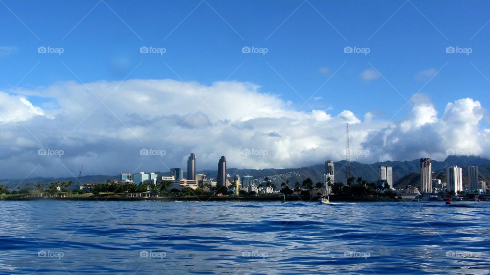 View of Honolulu from the sea