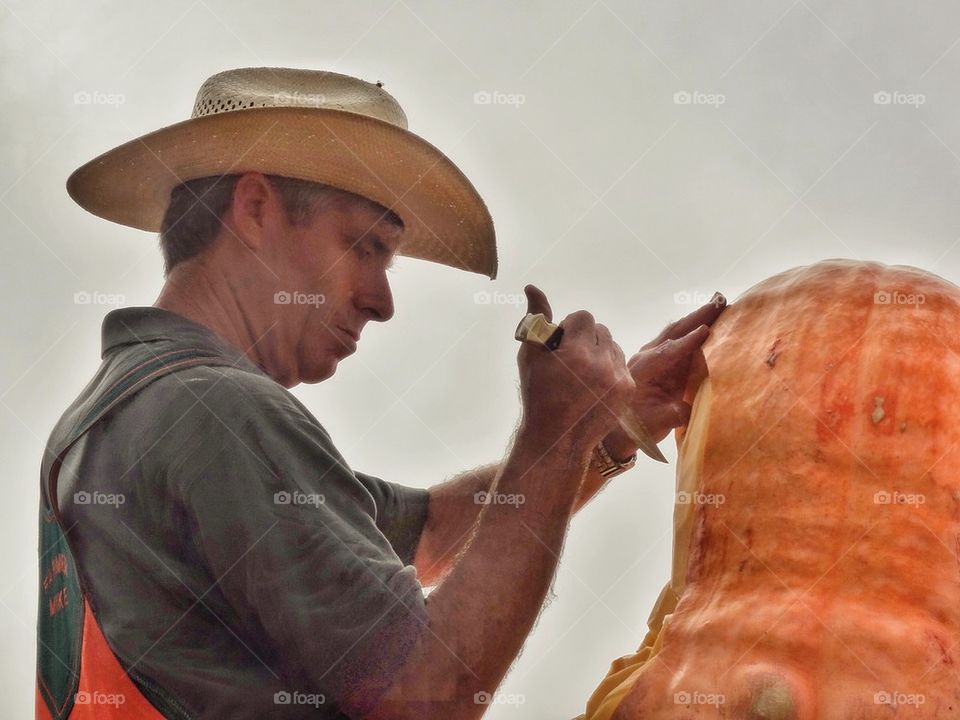 Carving A Giant Pumpkin