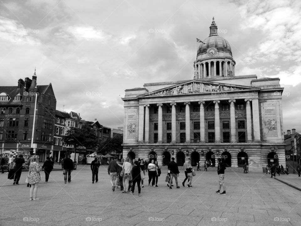 black and white architecture. English architecture