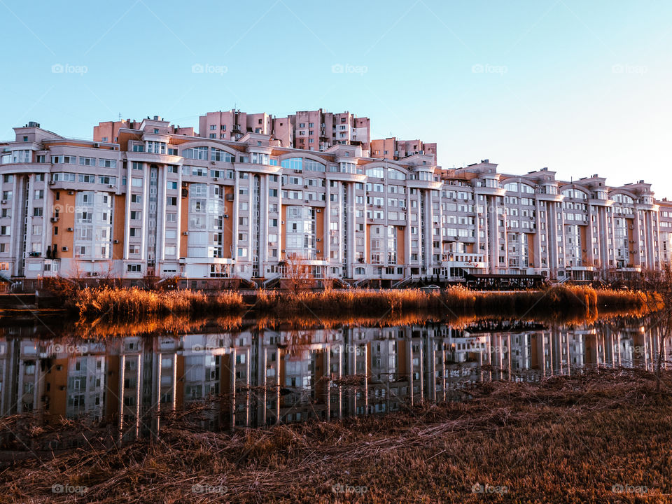 Autumnal cityscape view.