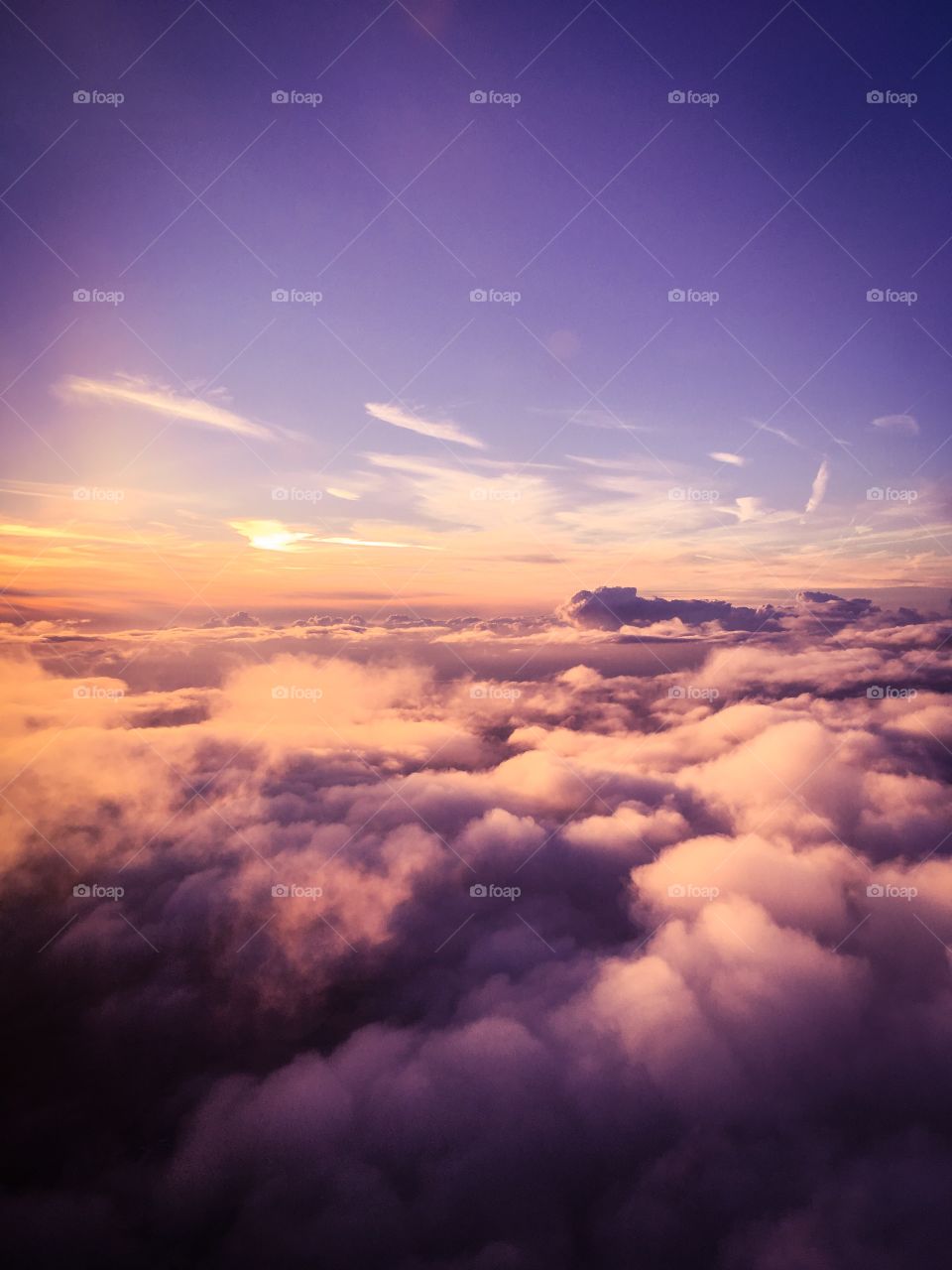 Flying above the clouds. 