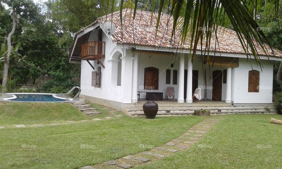 old house with pool