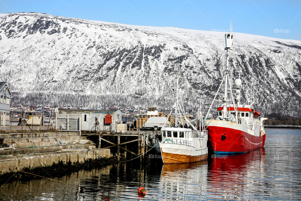 View of ship at Tromso, Norway