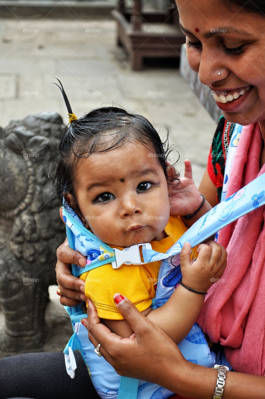 a cute nepalese baby in kathmandu