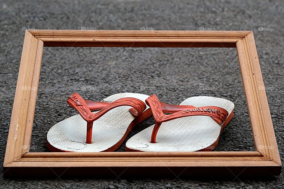 Slippers in frame