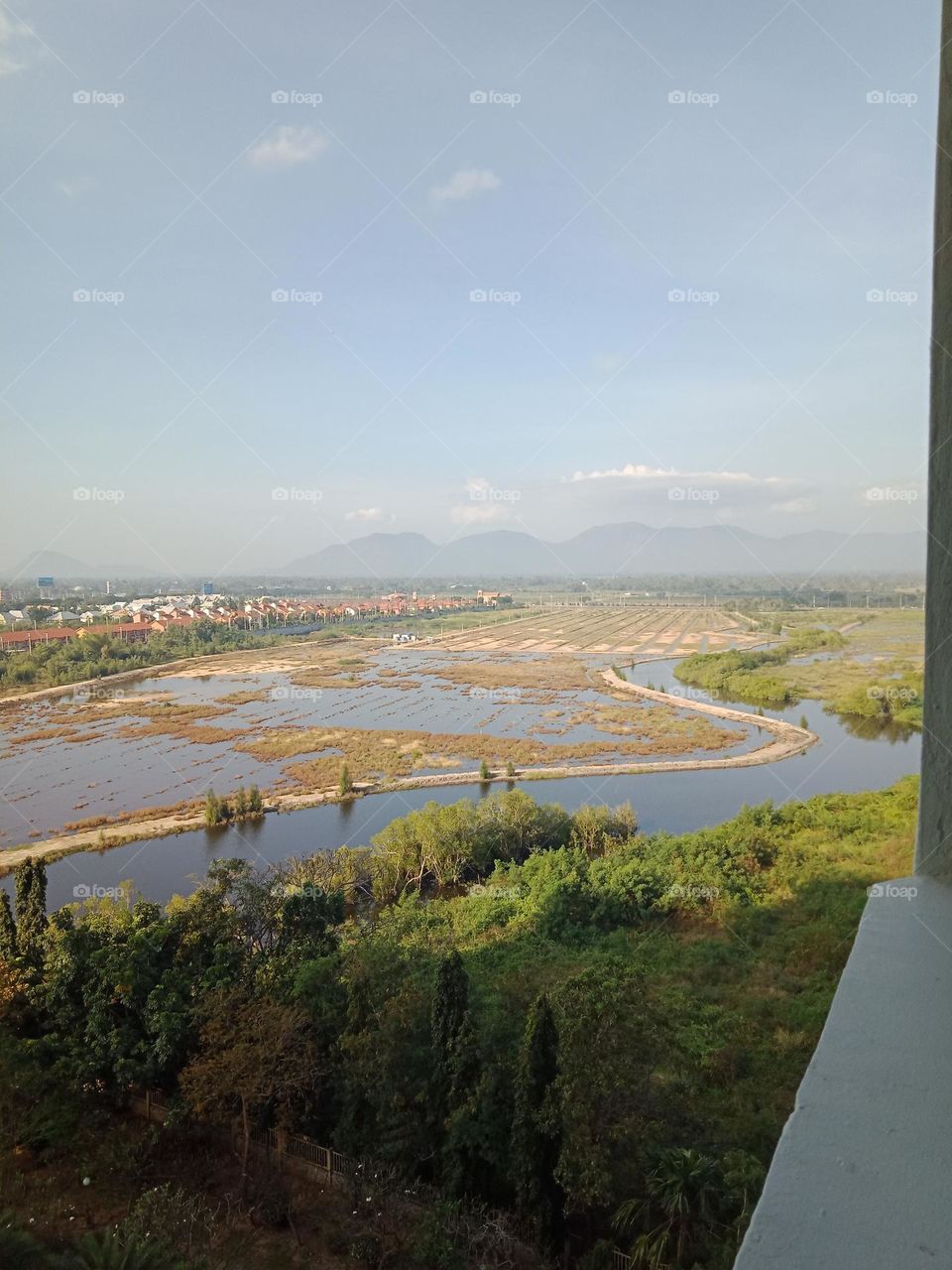 Flooded landscape on high tide