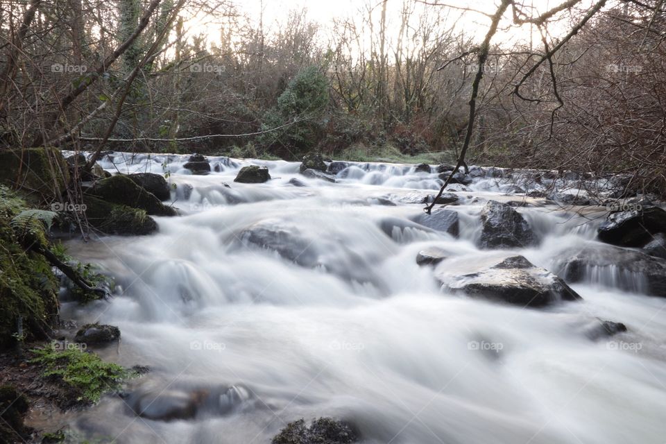 Long exposure river. Cold day by the Welsh rivers.