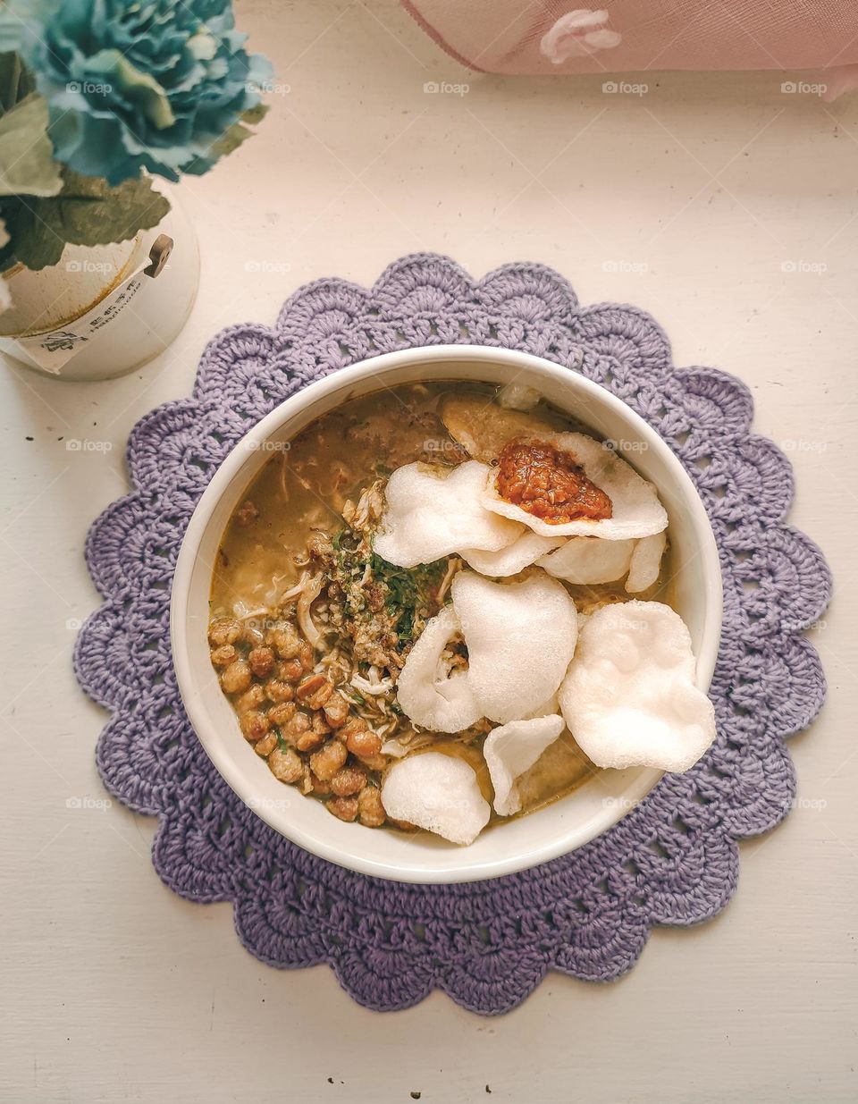 it's always be my favorite menu in the morning and it called 'Bubur ayam' a.k.a chicken porridge