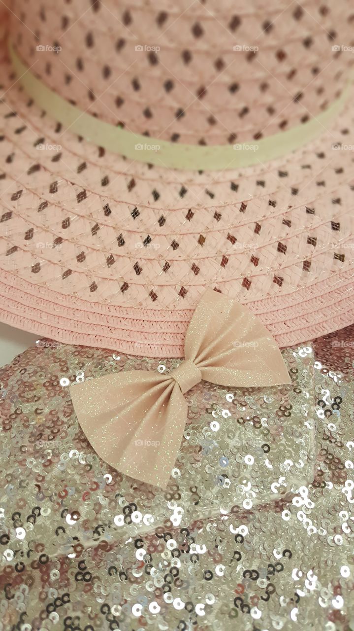 pink hat and clutch