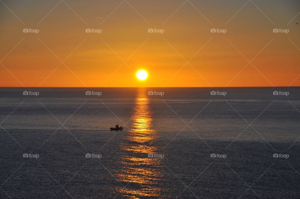 Stunning sunrise by the Mediterranean 