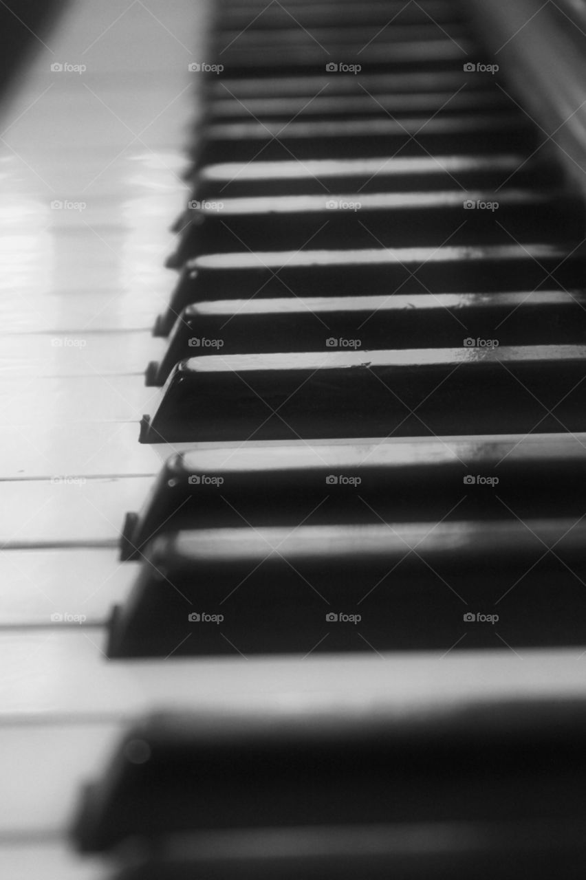 Up close piano keys