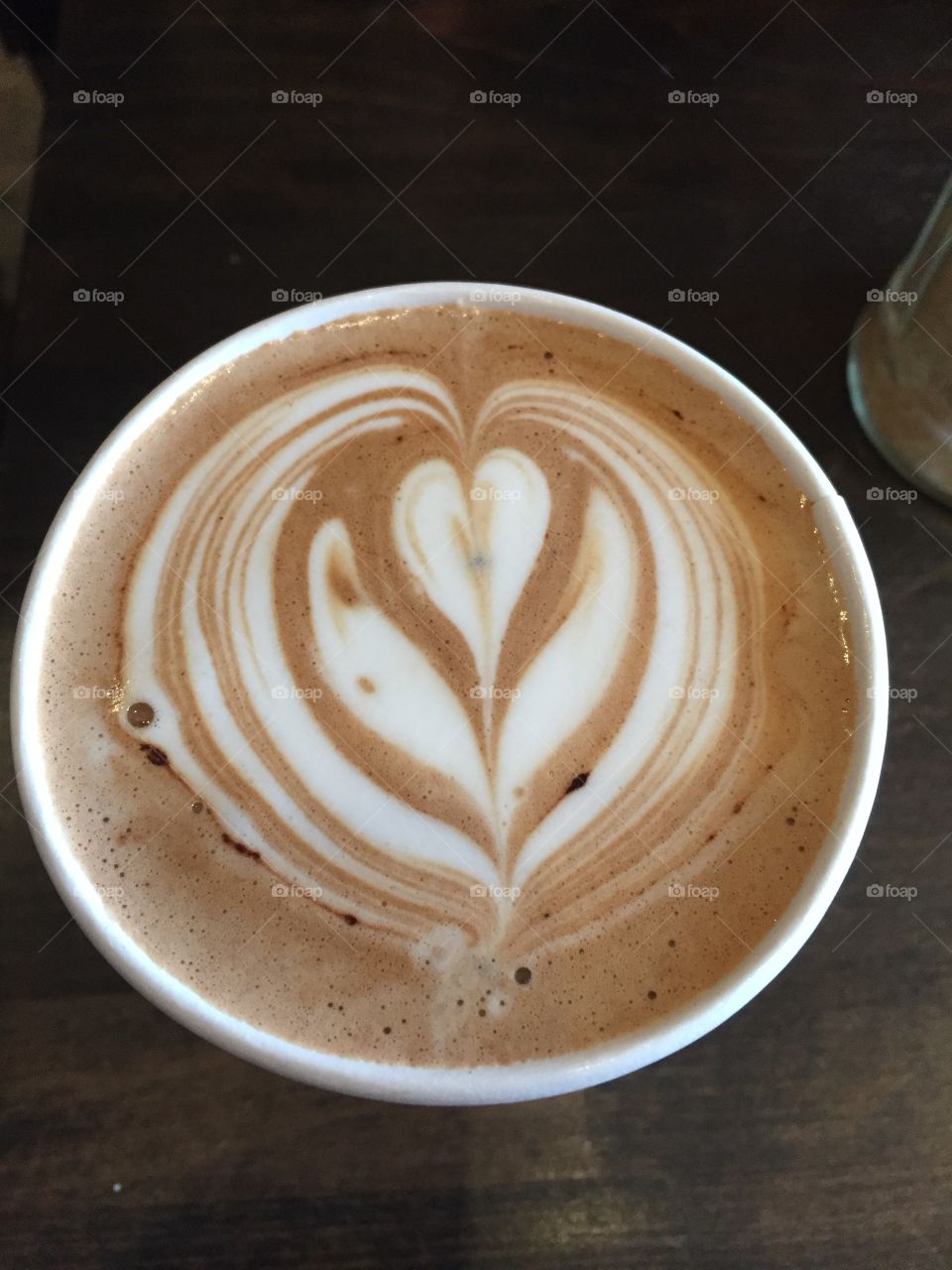 Mocha coffee with a heart swirl