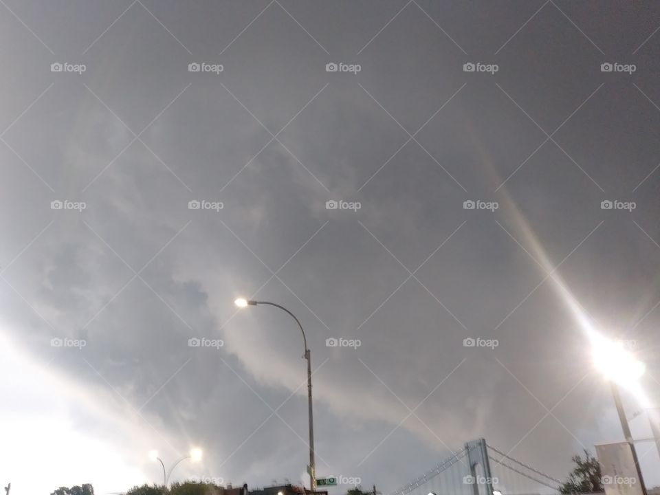 sky ominous grey storm clouds summer scarey