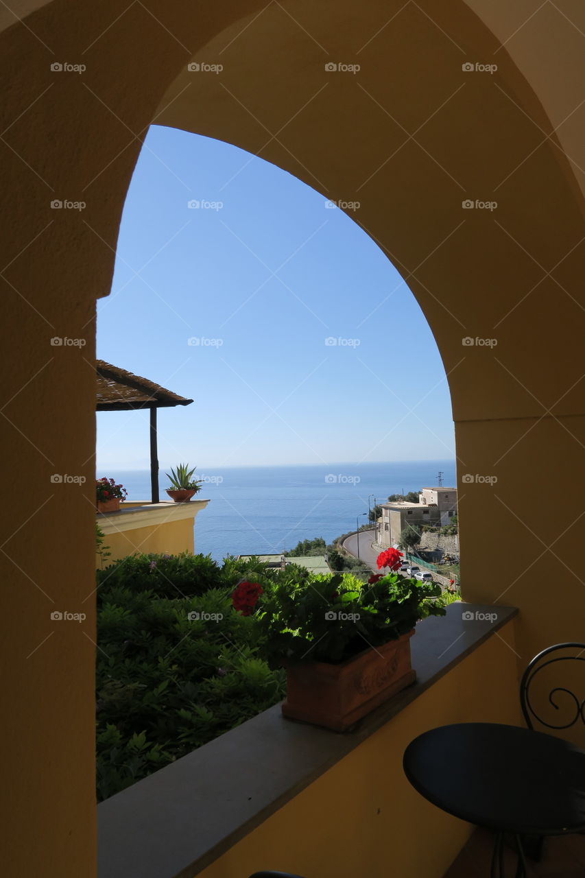 View from apartment Amalfi coast, overlooking nerano bay, italy