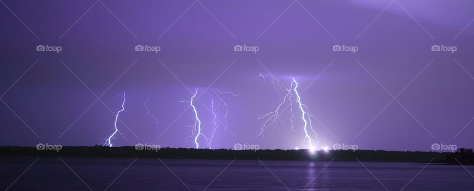 Lightning. This is a shot of lightning over lake Grapevine.