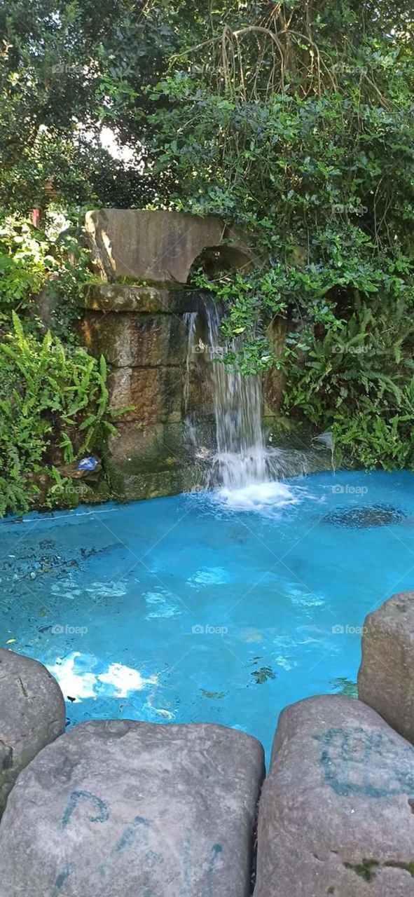 Artificial river in the park of Les Conserveres de Candás