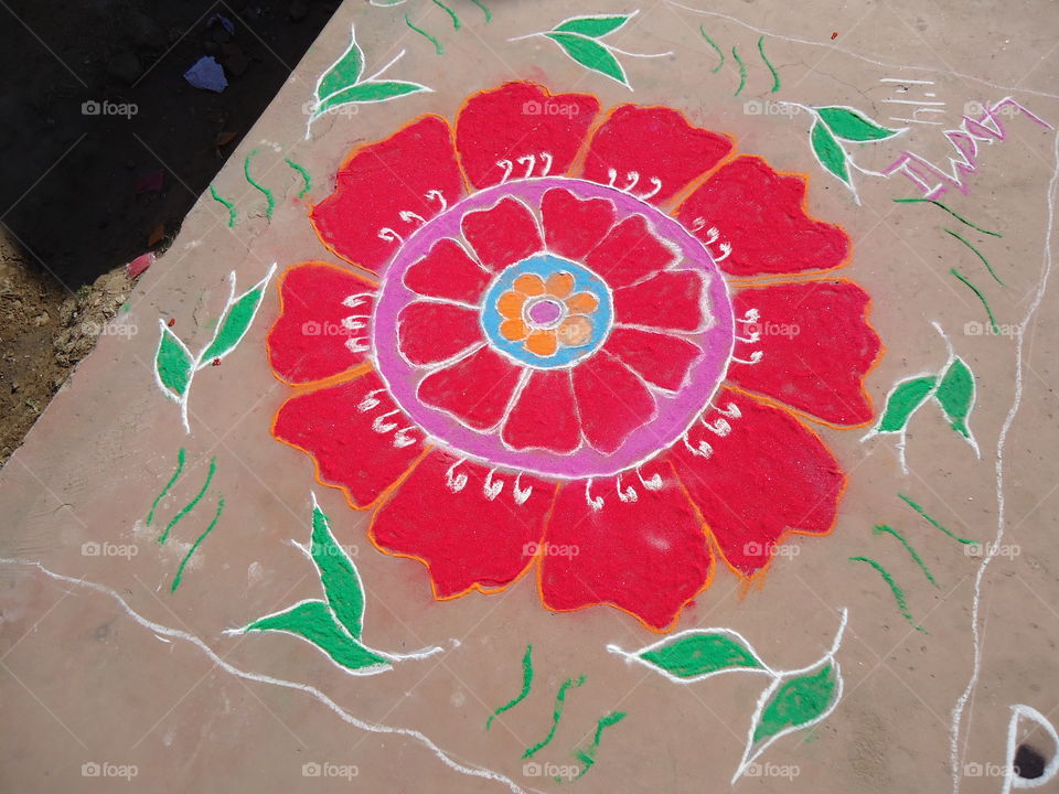 Rangoli hand Art