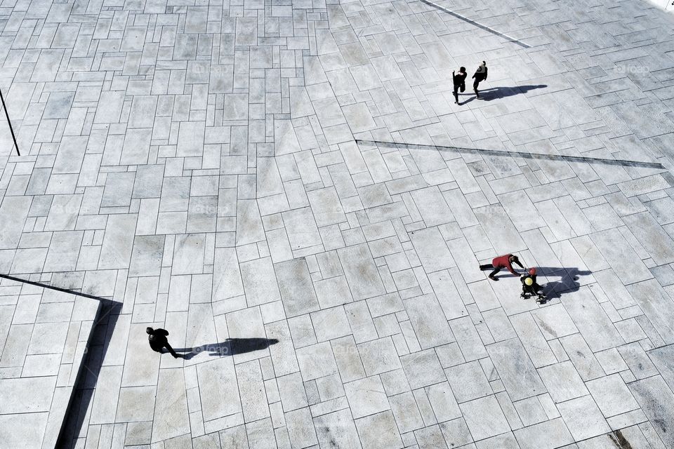 Oslo Operahouse Rooftop. Aerial view from the rooftop of Oslo Operahouse, Norway. 