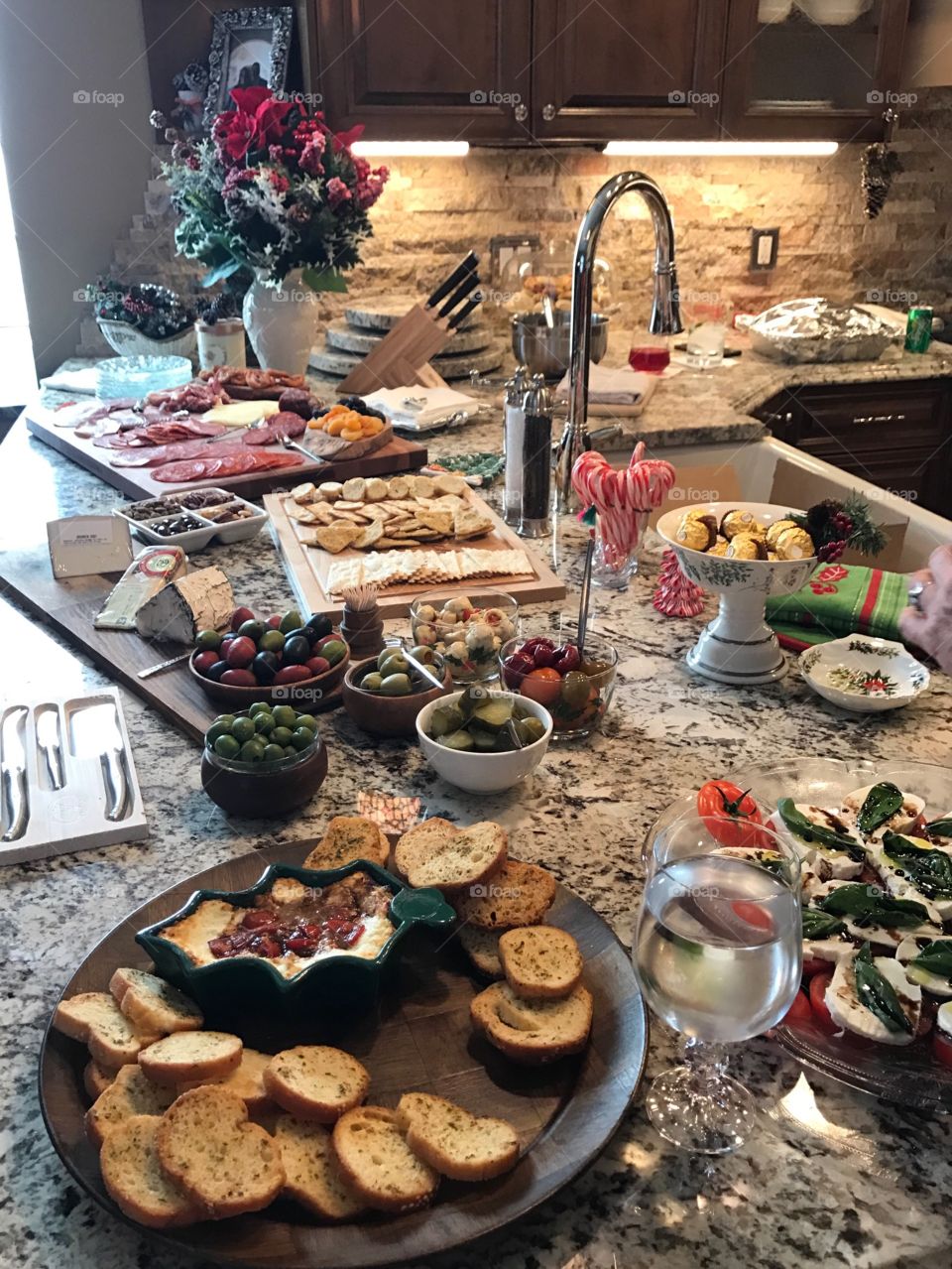 Beautiful foods on granite kitchen counter colorful no 👥