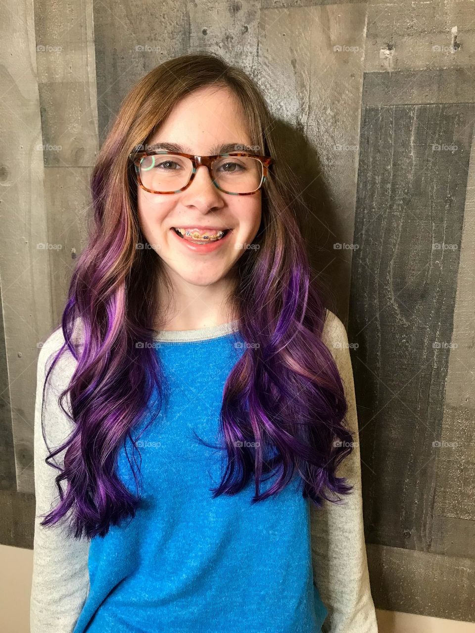 Teenager with Purple Hair 