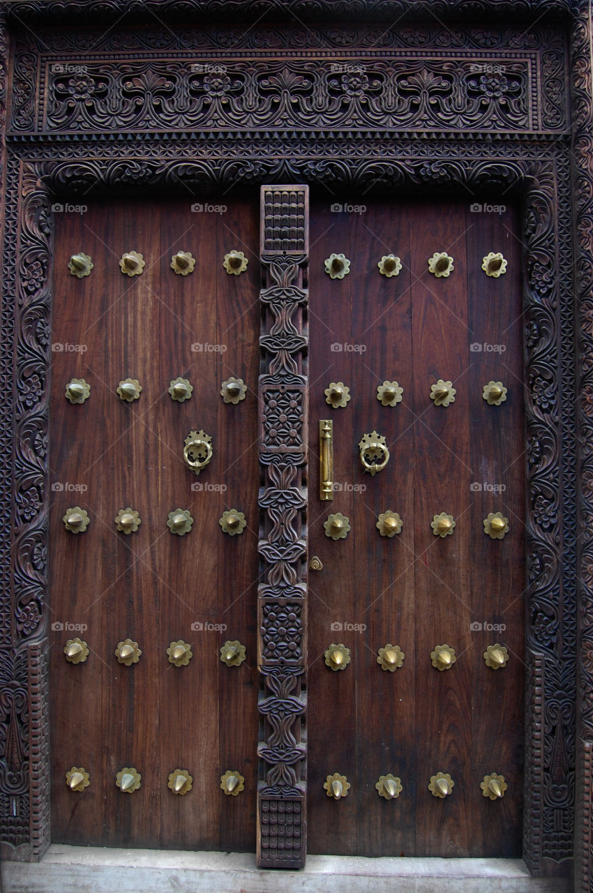 Old door in Stonetown on Zanzibar.