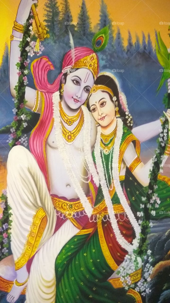 Lovely Beautiful god of Sri krishna with Radha