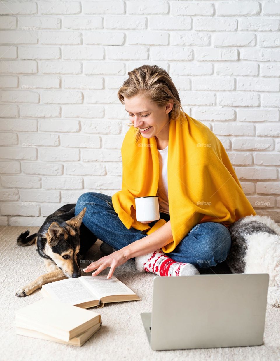 woman with hot drink