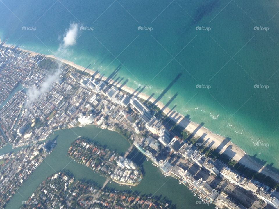 Miami beach from above