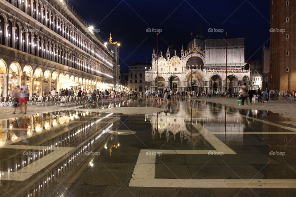 Venice. piazza san marco with high water