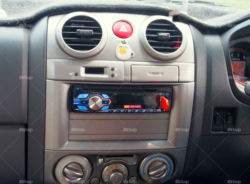 Car radio and air comdition control
 panel