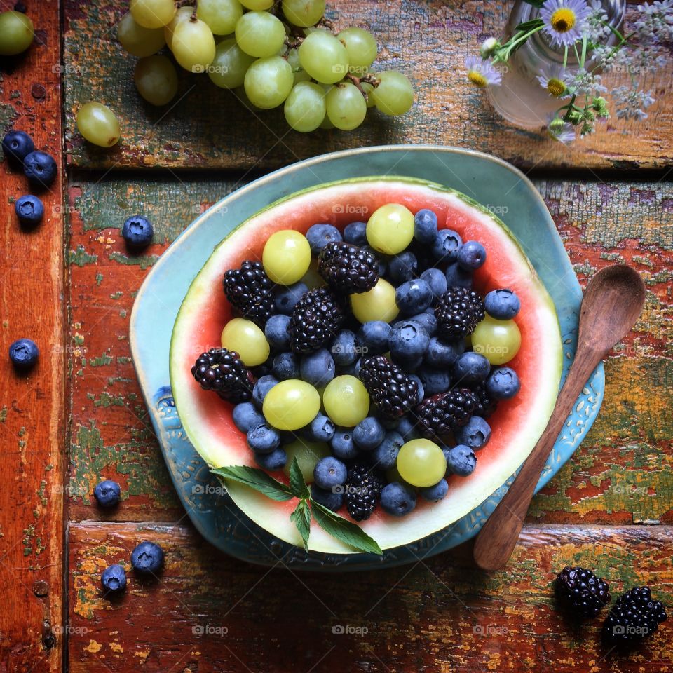 Breakfast fruit bowl