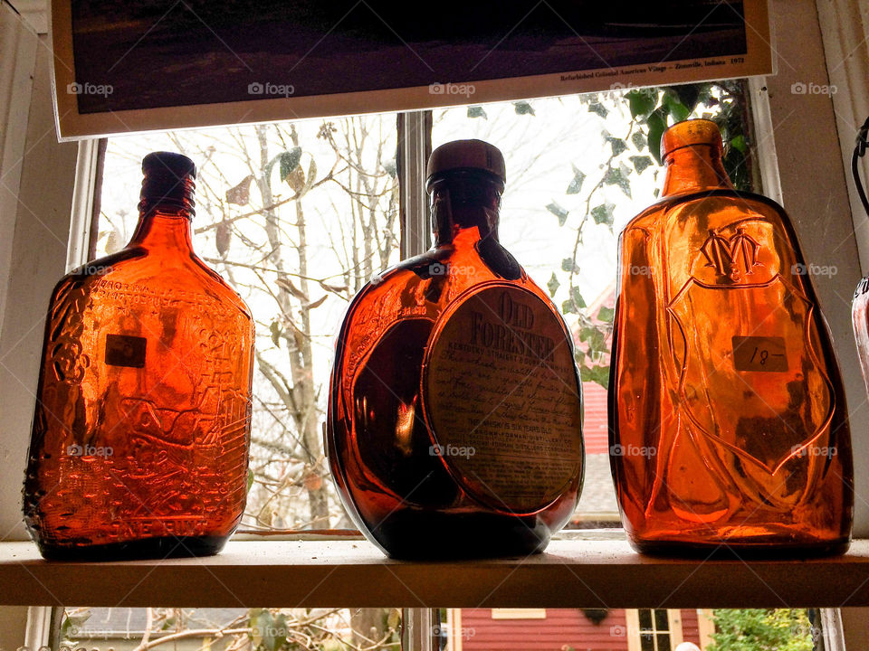 Glass bottle window