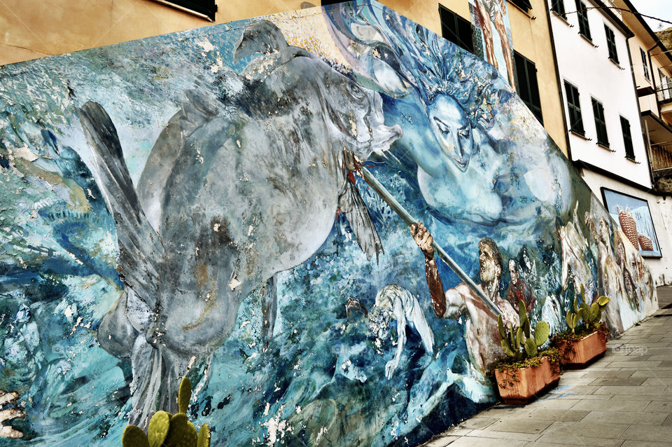 Mural, arte callejero. Mural, arte callejero (Riomaggiore - Italy)